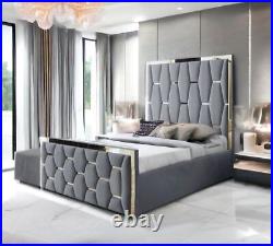 Luxury Hexa Gold Stripe Bed With/Without Ottoman Gas Lift Storage in Sale