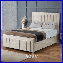 Luxury Hilton Panel Chesterfield Bed Frame Plush Velvet 48Headboard+Mattress UK