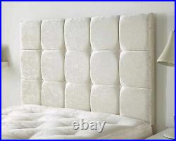 Luxury Plush Velvet Material Upholstered Cubes Padded Divan Bed Headboard
