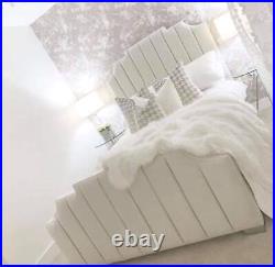 Luxury Plush Velvet Panel Bed Frame Upholstered Gas Lift Double King 6FT New UK