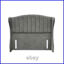 Luxury Plush Velvet Upholstered 54 Vertical Floor Standing Wing Back Headboard