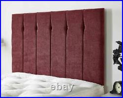 Luxury Plush Velvet Vertical Panel Upholstered Buttoned Fabric Bed Headboard