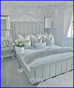 Luxury UPHOLSTERED PLUSH VELVET BED FRAME Handmade All Size+Colors With Storage
