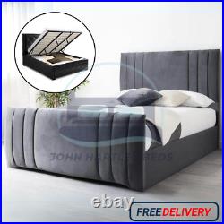 Luxury Upholstered Bed Frame 3ft Double King 6ft Ottoman Storage Bed +Mattress