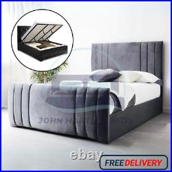 Luxury Upholstered Bed Frame 3ft Double King 6ft Ottoman Storage Bed +Mattress