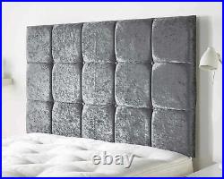 Luxury Upholstered Cubes Buttoned Plush Velvet Wall or Divan Bed Headboard