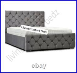 Luxury Upholstered Plush Velvet Fabric Mayfair Bed Frame All Size / Colours