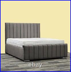 Luxury panel Plush Velvet Upholstered Bed Frame In All Colour & Sizes Fast Del