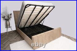Luxury upholstered plush velvet Fabric panel bed frame in all size / Now Sale