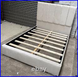 Luxury upholstered plush velvet Fabric six panel bed frame in all size / colours