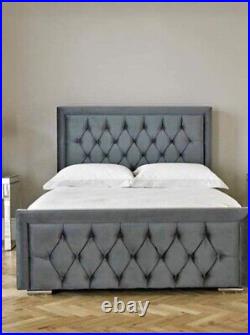 NEW Plush Velvet Upholstered Bed Frame 3ft 4ft6 Double 5ft King size