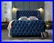 NEW Vienna Winged Chesterfield Plush Velvet Fabric Bedframe DOUBLE KING