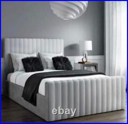 NEW line design Upholstered Plush Velvet Bed Frame with storage option