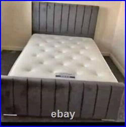 NEw Line Bed Plush Fabric Upholstered Bed Frame Fast & FREE DEL