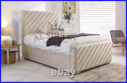 NIOR Plush Velvet Upholstered Bed Frame Double & King Size NEW