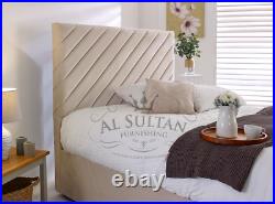 NIOR Plush Velvet Upholstered Bed Frame Double & King Size NEW