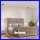 New Cube Plush Velvet Bed Frame Upholstered Storage Bed double King Super King