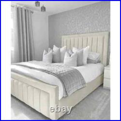New Elegant Luxury Panel Upholstered Design Plush Velvet Bed Frame All Colours