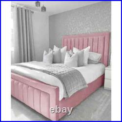 New Elegant Luxury Panel Upholstered Design Plush Velvet Bed Frame All Colours