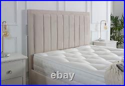 New Panel Plush Velvet Upholstered Bed Frame Double & King Size Made In Uk