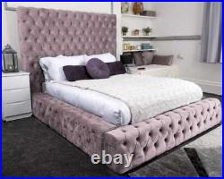 New Parklane Plush Velvet Upholstered Bed Frame Ottoman Storage Double 5ft 6ft