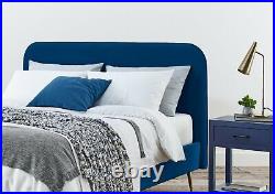 New Plush Velvet Blue Upholstered Elona Bed By Time4Sleep NEW