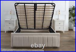 New Plush Velvet Ottoman Storage Panel Gas Lift Upholstered Bed Double&King