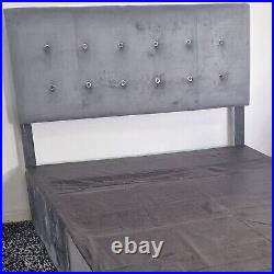 New Plush Velvet Small Double Ottoman Storage Bed Upholstered Fabric Bed Frame