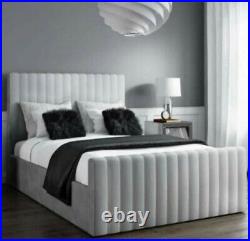New Plush Velvet Upholstered Bed Frame 3FT 4FT6 5FT King Size DOUBLE BED FRAME