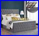 New Style Ottoman Storage Plush Velvet Gas Lift Upholstered Grey Color Bed Frame