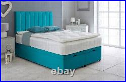 Ottoman Bed Divan Storage Plush Velvet + Portland Bed Head Foot Lift Gas Lift