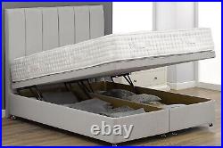 Ottoman Bed Upholstered Soft Plush Velvet Gas Lift Up Storage Bed with Headboard