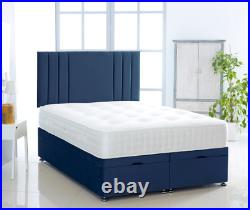 Ottoman Divan Bed Plush Velvet Storage Divan Bed Ottoman Bed With 26'' Headboard