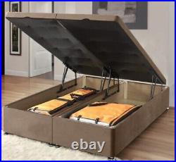 Ottoman Storage Bed Divan Bed Soft Plush Velvet Drawers Gas Lift Up Frame Base