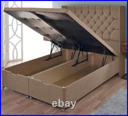 Ottoman Storage Bed Divan Bed Soft Plush Velvet With Matching Headboard