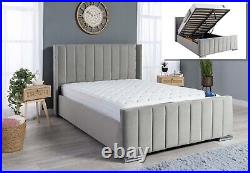 Ottoman Storage Bed Frame Gas Lift Plush Velvet Upholstered Double 4ft6 Kingsize