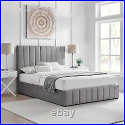 Ottoman Storage Bed Plush Velvet Upholstered Bed Frame With Mattress Options