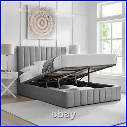 Ottoman Storage Bed Plush Velvet Upholstered Bed Frame With Mattress Options