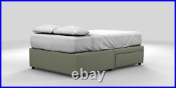 Ottoman Storage Bed Soft Plush Velvet Gas Lift Upholstered Fabric Bed Frame Base