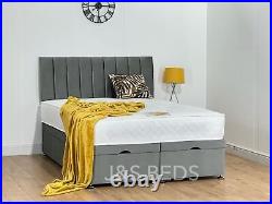 Ottoman Storage Divan Bed + Free 20 Headboard -3ft/4ft/4ft6/5ft/6ft