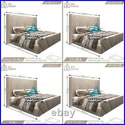 Ottoman Storage Gas Lift Up Winged Bed Frame Velvet Upholstered Double King Size