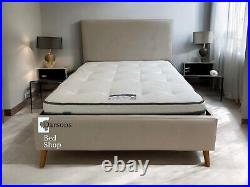 Ottoman Storage Gas Lift panel Bed Frame Velvet Upholstered Double King Size-