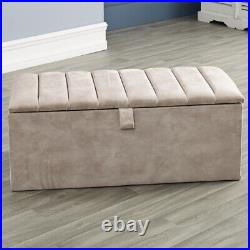 Ottoman Storage Toy Box Bedding Blanket Large Upholstered Bench Seat Soft Velvet