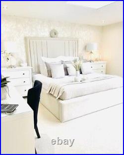 Panel Stylo Plush Velvet Upholstered Bed Frame Double & King Size NEW