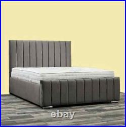 Panel Upholstered Plush Velvet Bedframe- Single Double King- Free Delivery