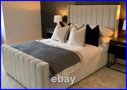 Panel wing Plush Velvet Upholstered Bed Frame Double & King Size NEW
