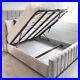 Panel wing ottoman gas lift bed Plush Velvet Upholstered Bed Frame Double