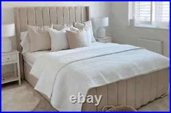 Panel wingback Plush Velvet Upholstered Bed with mattressGASLIFT OPTION