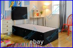 Plush Divan Bed Frame 3FT Single 4ft 6 Double 5ft King Headboard + Base Only
