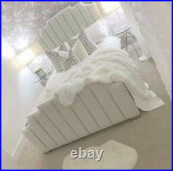 Plush Velvet Agra Bed Frame With Memory Foam Mattress in All Sizes